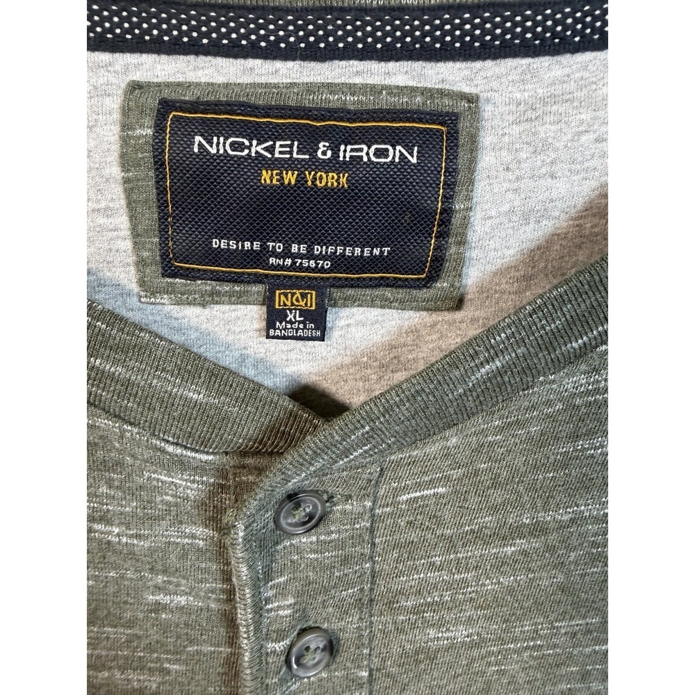 Nickel & Iron New York Mens XL Henley Shirt Short Sleeve‎